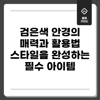 검은색 안경의 매력과 활용법: 스타일을 완성하는 필수 아이템