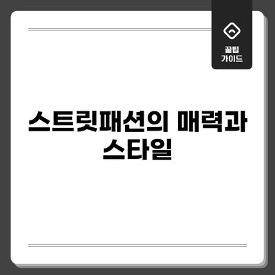 스트릿패션의 매력과 스타일