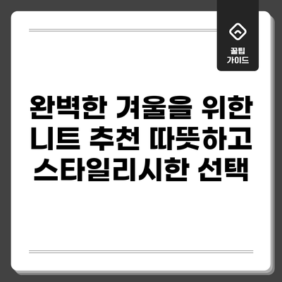 완벽한 겨울을 위한 니트 추천: 따뜻하고 스타일리시한 선택