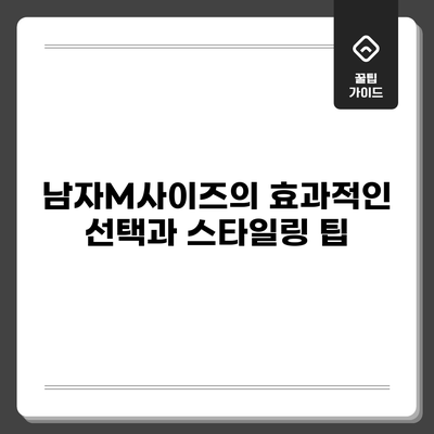 남자M사이즈의 효과적인 선택과 스타일링 팁
