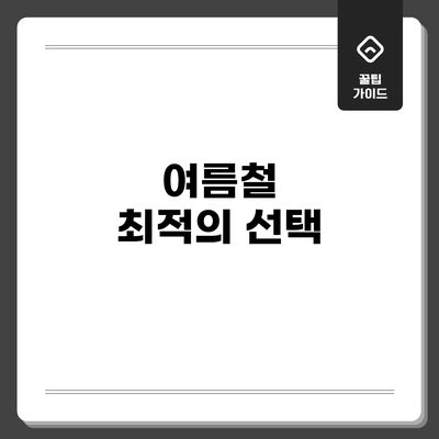 여름철 최적의 선택