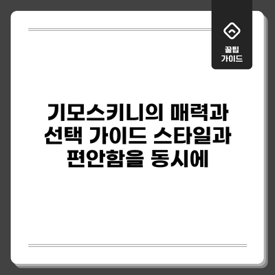 기모스키니의 매력과 선택 가이드: 스타일과 편안함을 동시에