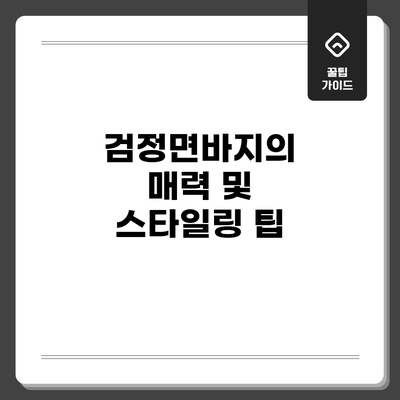검정면바지의 매력 및 스타일링 팁